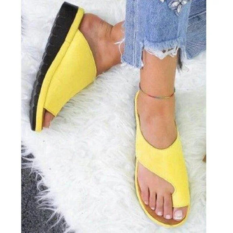 Damen Flip Flops mit dicken Sohlen und offener Spitze