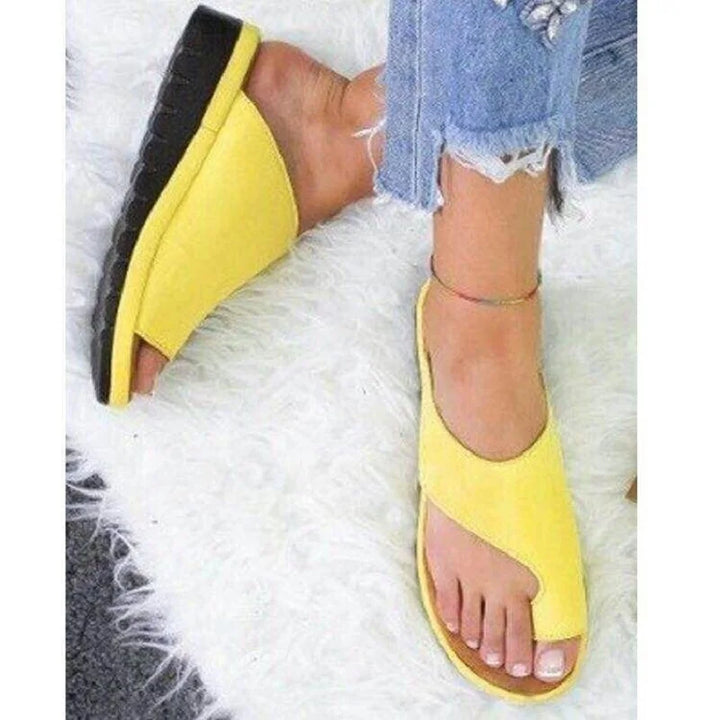 Damen Flip Flops mit dicken Sohlen und offener Spitze