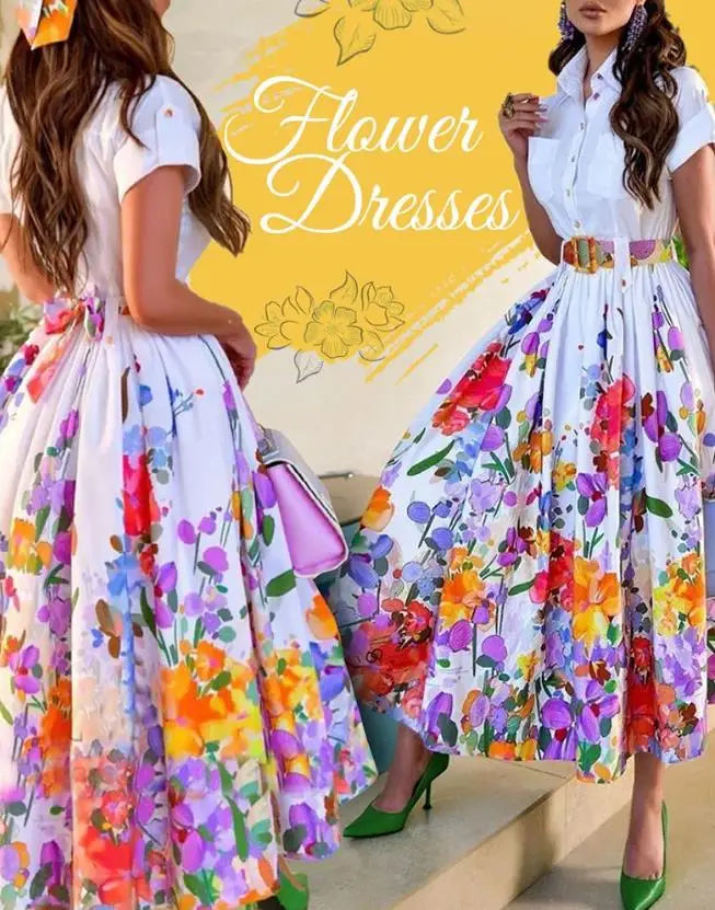 Elegantes Midikleid mit floralem Muster