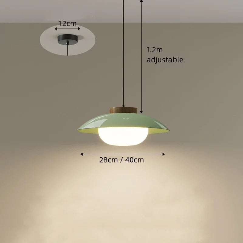 Moderne Glas-Pendelleuchte mit Holzakzent – Minimalistisches Design
