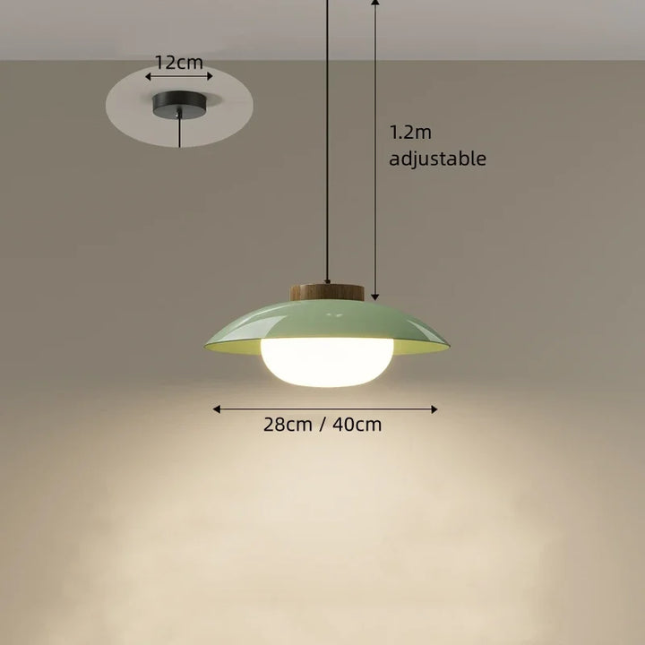 Moderne Glas-Pendelleuchte mit Holzakzent – Minimalistisches Design