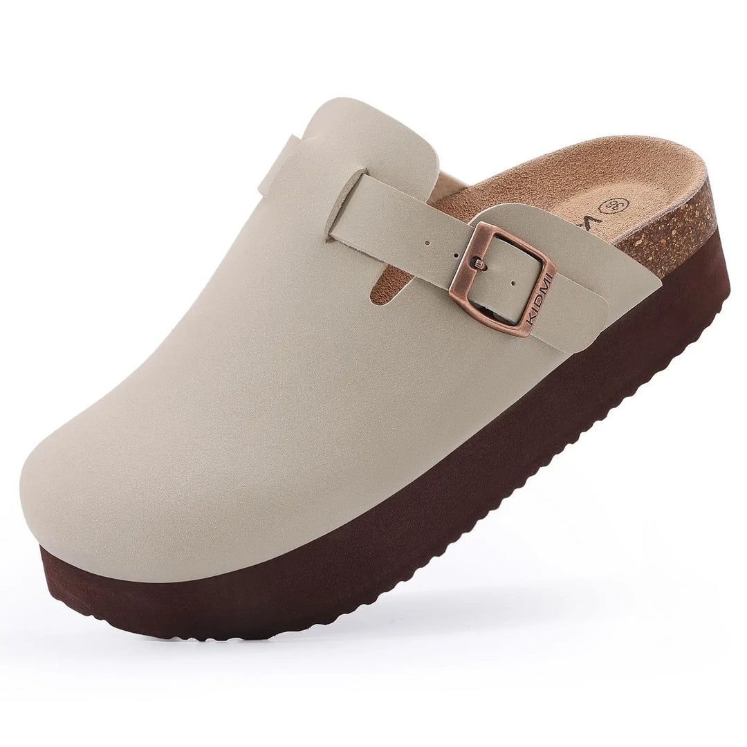 Damen-Sandalen aus Wildleder mit Korksohle