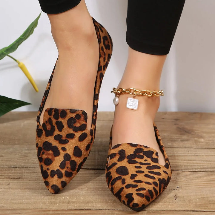 Damen-Ballerinas mit Leopardenmuster