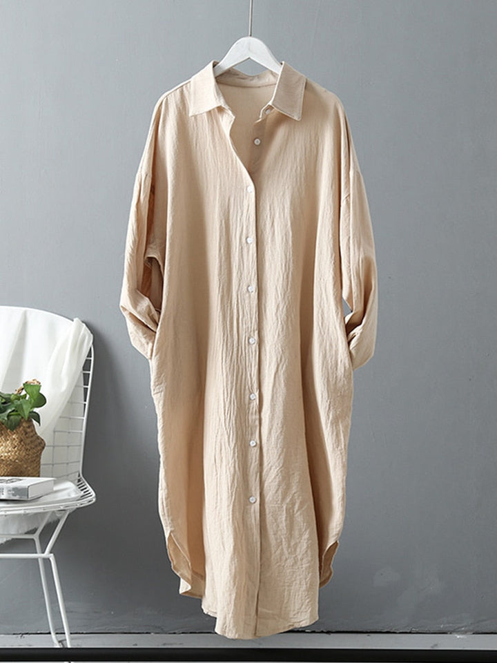 Lockeres Hemdkleid mit langen Ärmeln