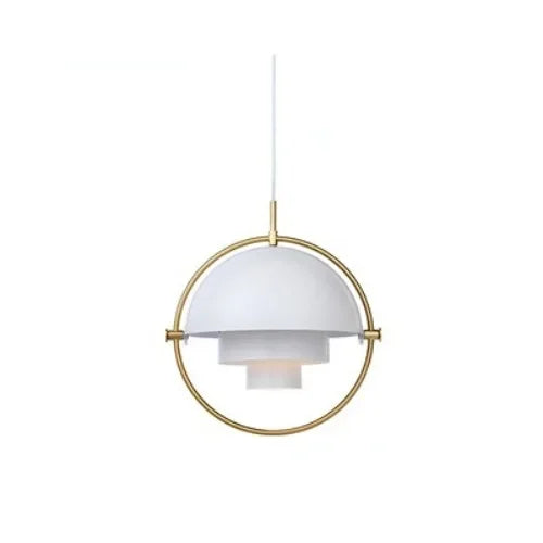 Designer-Pendelleuchte mit Metallschirm und Zierring