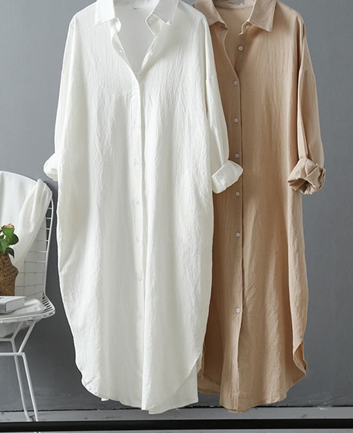 Lockeres Hemdkleid mit langen Ärmeln