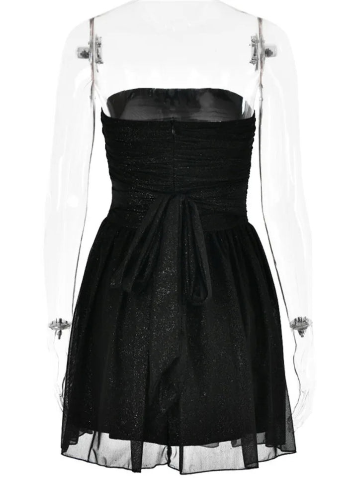 Trägerloses Minikleid mit Brokateffekt für Damen