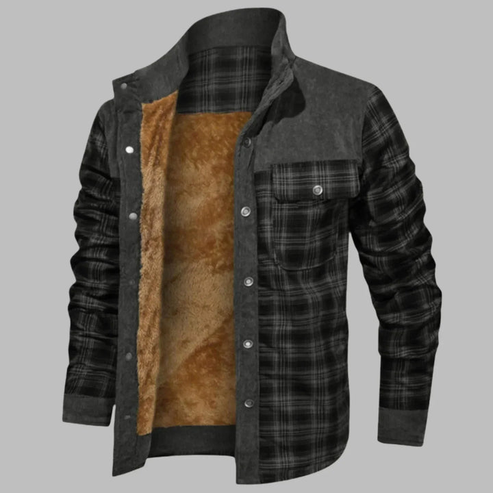 Herren-Flanelljacke mit Fütterung und Fellfutter