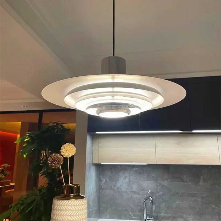 Retro Pendelleuchte aus Aluminium – Mehrlagige LED-Leuchte
