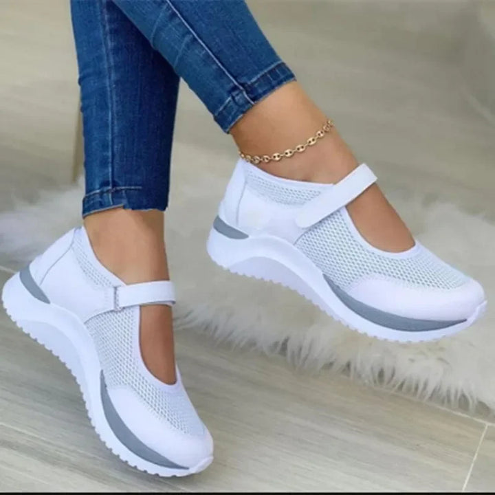Orthopädische Damen-Sneakers mit Mesh – leichte Sportschuhe mit Klettverschluss und Dämpfung