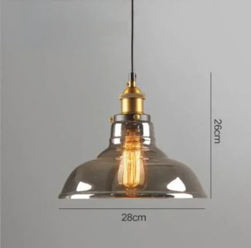 Industrielle Pendelleuchte mit Rauchglas – Retro-Design