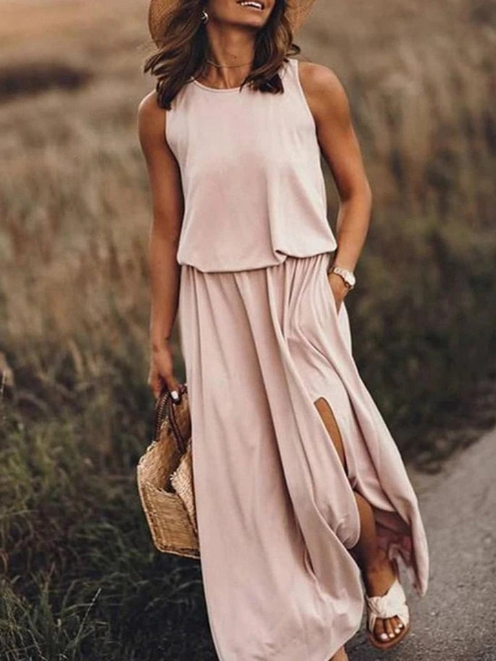 Ärmelloses Sommer-Maxikleid