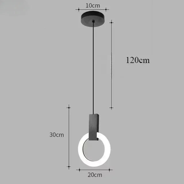 Moderne LED-Pendelleuchte mit Ringdesign
