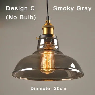 Industrielle Pendelleuchte mit Rauchglas – Retro-Design