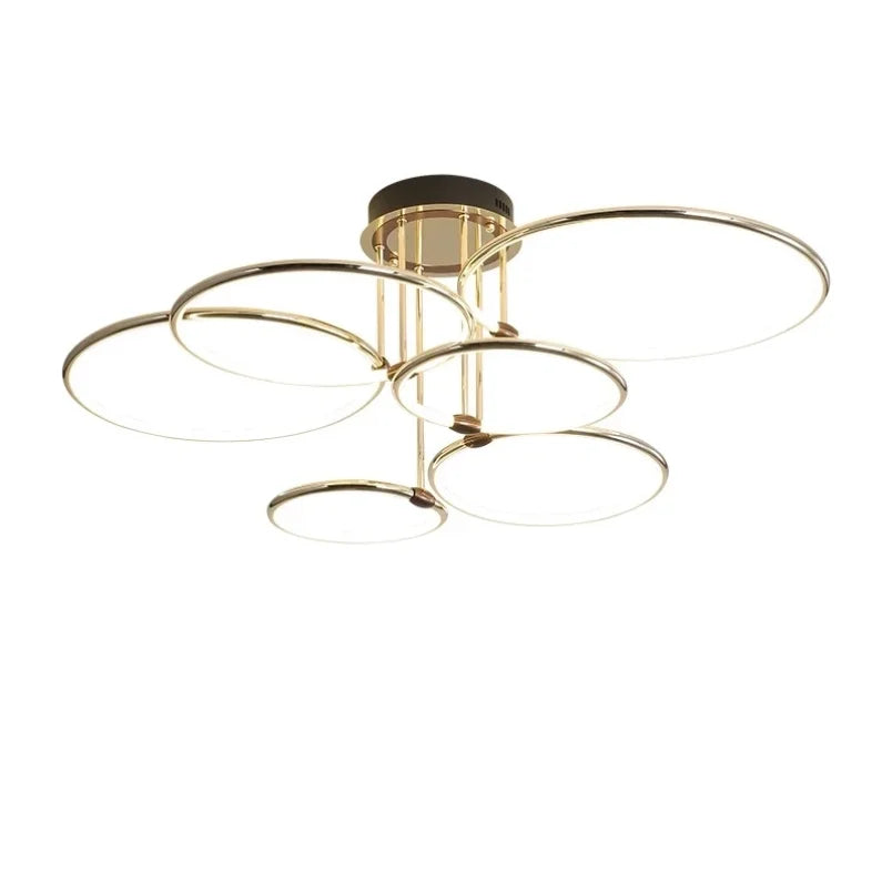 Moderne LED-Deckenleuchte mit Ringen – geometrische Kronleuchter-Form