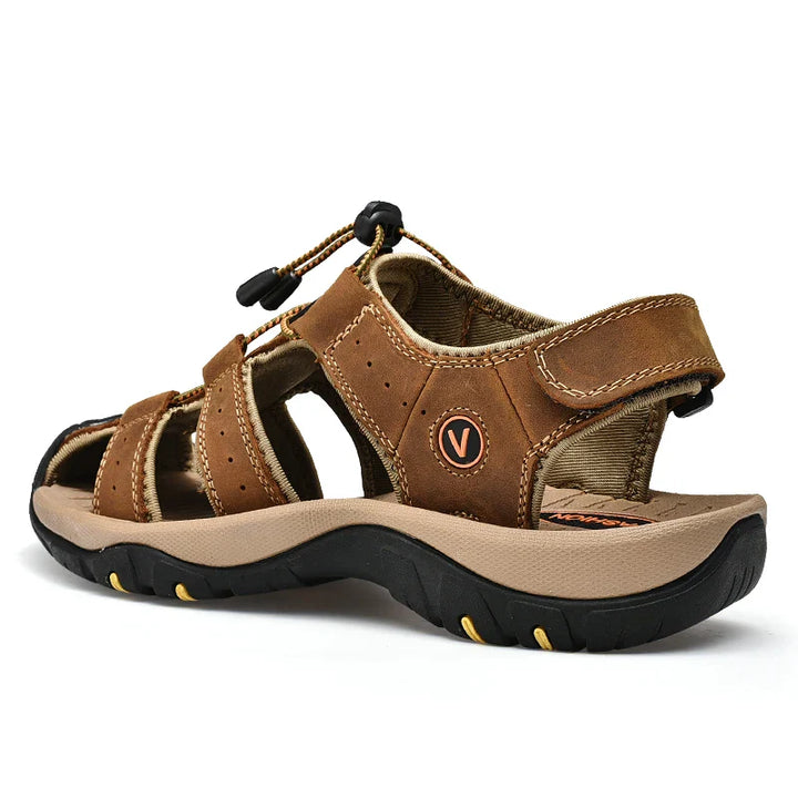 Herren-Outdoor-Sandalen aus Kunstleder mit geschlossenen Zehen