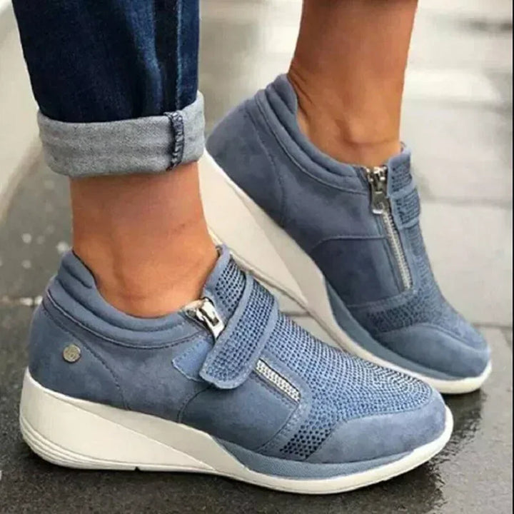 Damen-Orthopädische Sneakers mit Reißverschluss und verstellbarem Riemen