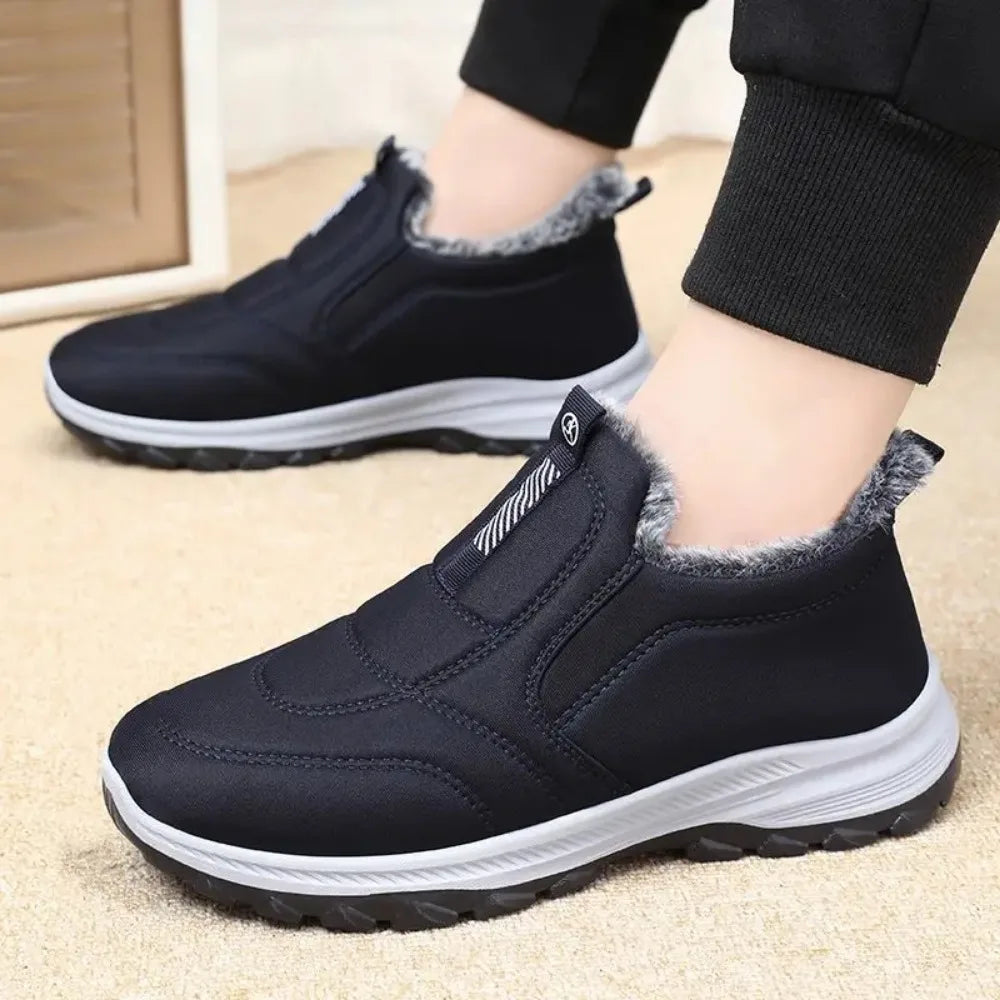 Herren-Wasserdichte Winterstiefel mit Futter und Slip-On-Design