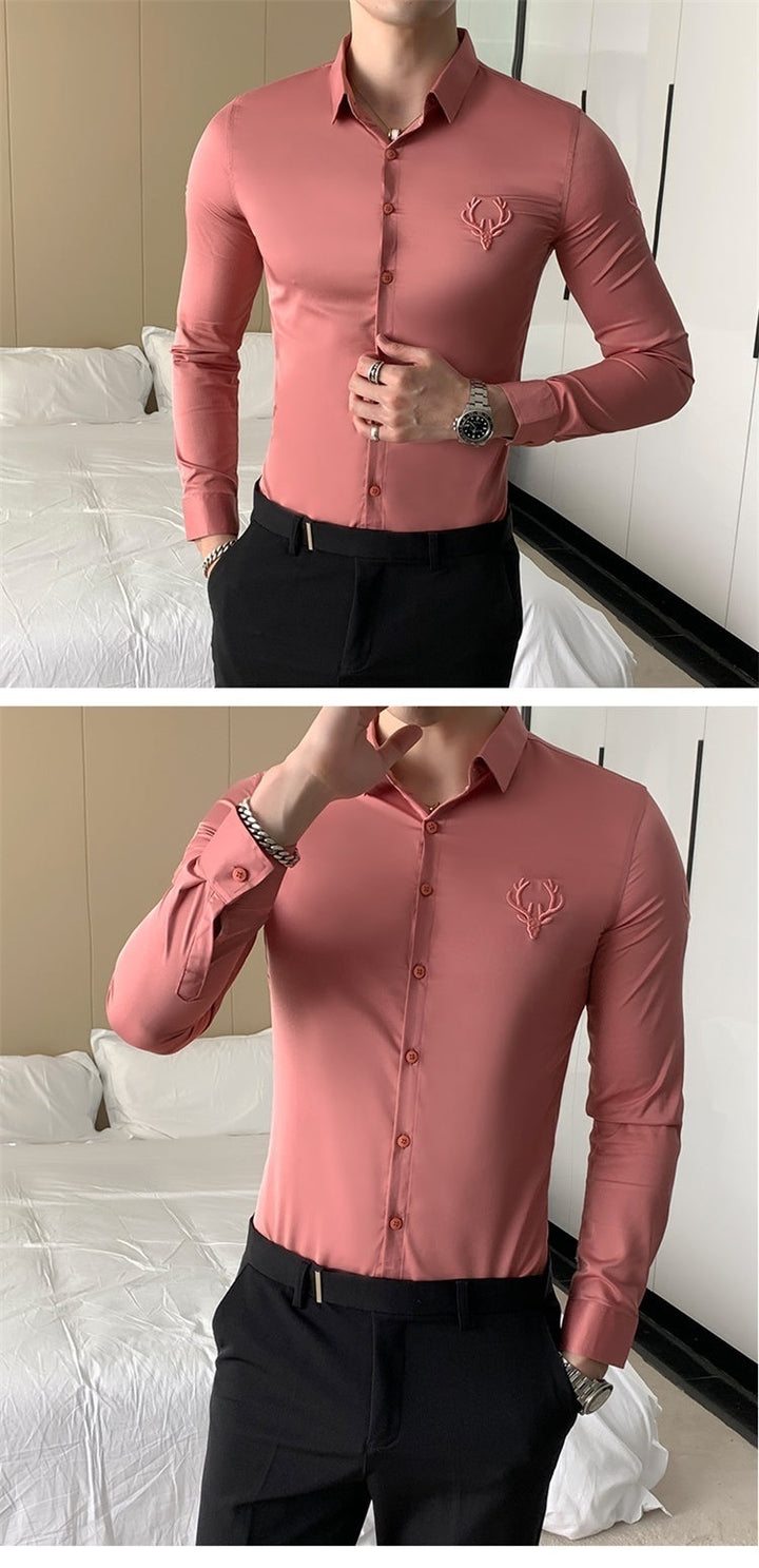 Elegantes Langarmhemd für Männer mit raffiniertem Logo