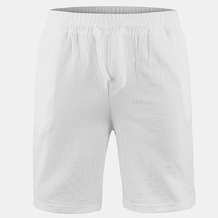 Leinenshorts für Männer mit elastischem Bund und Kordelzug
