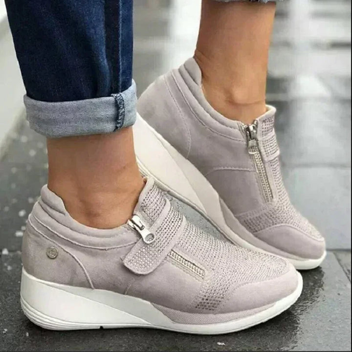 Damen-Orthopädische Sneakers mit Reißverschluss und verstellbarem Riemen
