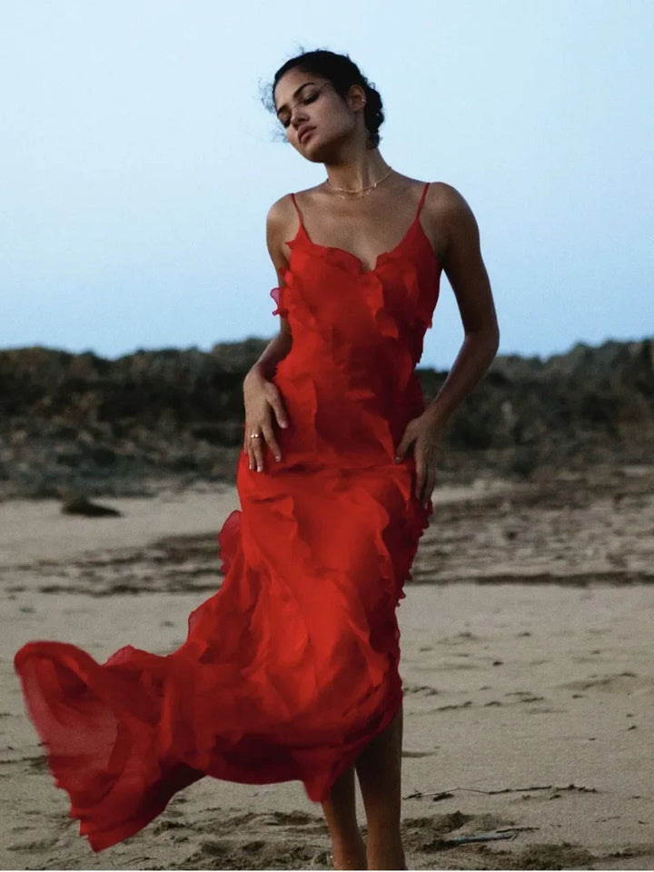Elegantes Abendkleid mit Rüschen