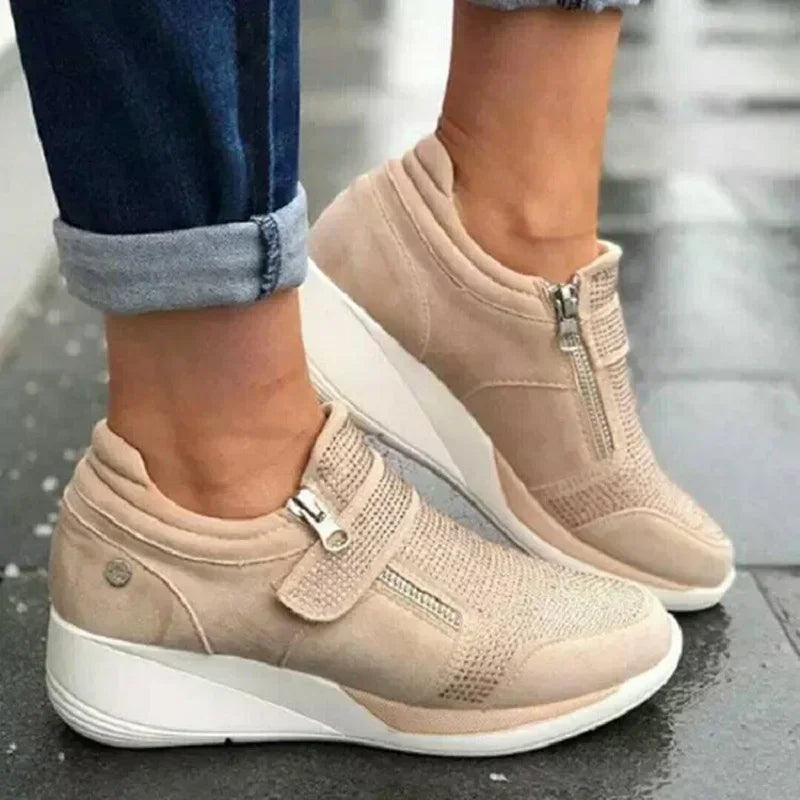 Damen-Orthopädische Sneakers mit Reißverschluss und verstellbarem Riemen