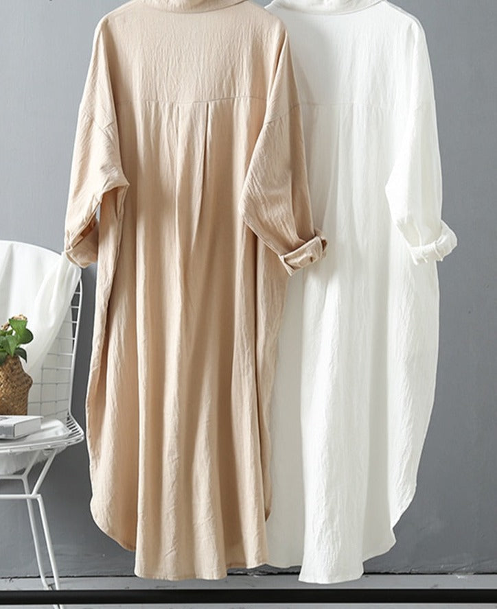 Lockeres Hemdkleid mit langen Ärmeln