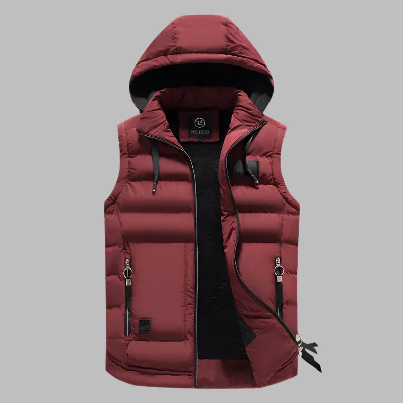 Herren-Steppweste mit Kapuze