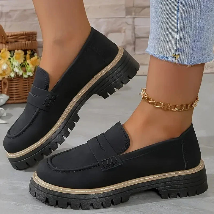 Damen-Loafer mit Profilsohle – bequeme Slipper für Alltag & Büro