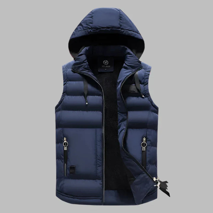 Herren-Steppweste mit Kapuze