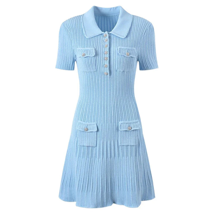 Elegantes Strickkleid mit Taschen
