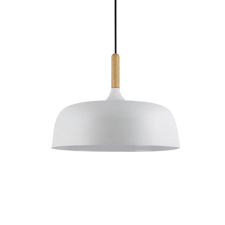 Moderne Metall-Pendelleuchte mit Holzakzent – minimalistischer Skandinavischer Stil