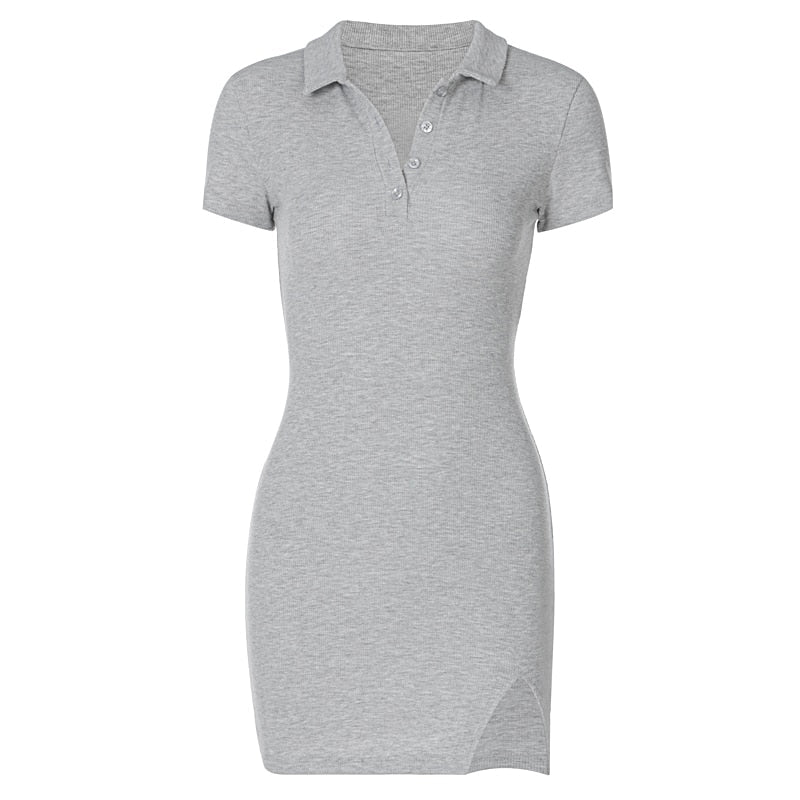 Stylisches Polokleid mit asymmetrischem Detail