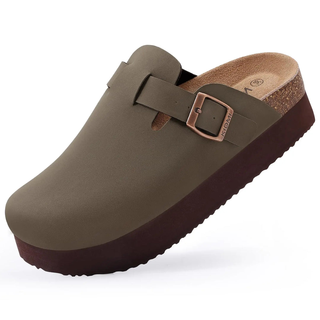 Damen-Sandalen aus Wildleder mit Korksohle