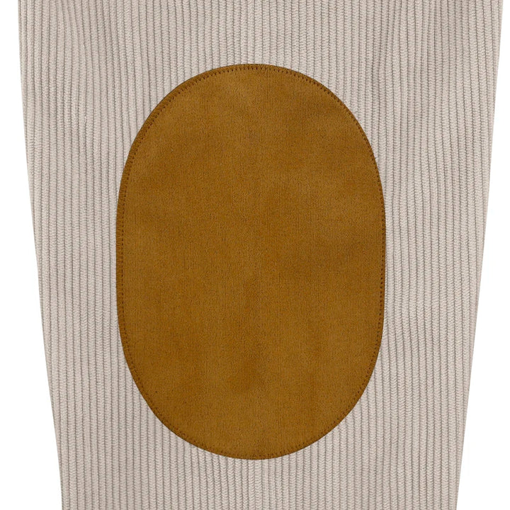 Herrenpullover mit Knopfkragen und Ellbogenpatches