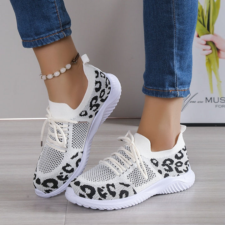 Damen-Sneakers mit modischem Leopardenmuster