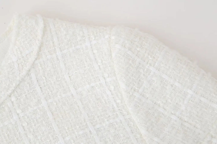 Stilvolles Tweedkleid mit Knöpfen