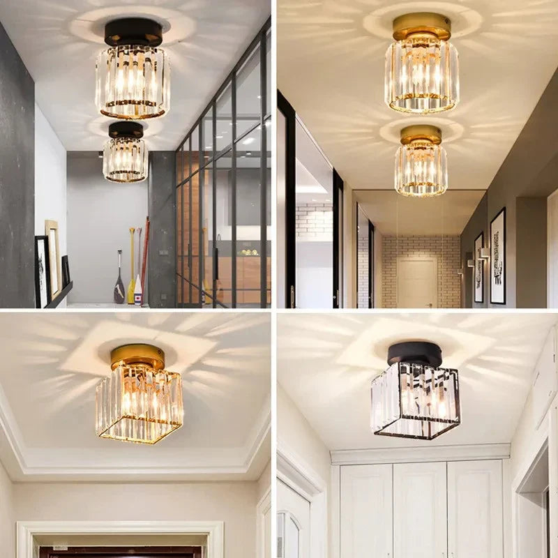 Kristall-Deckenleuchte im Glamour-Stil – moderne Deckenlampe mit transparentem Schirm