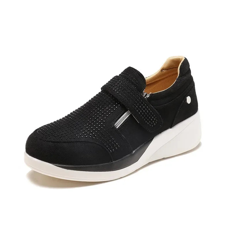 Damen-Orthopädische Sneakers mit Reißverschluss und verstellbarem Riemen