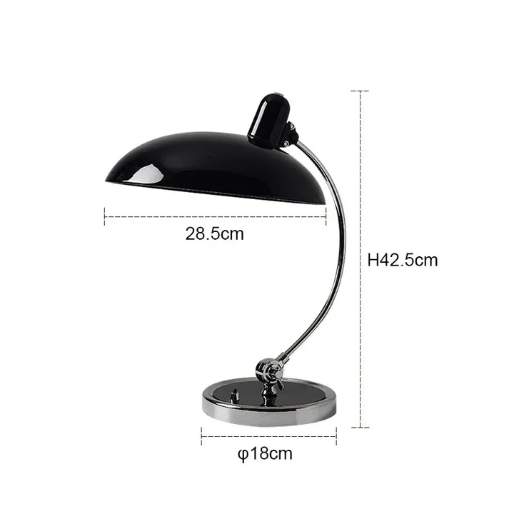 Retro Schreibtischlampe aus Metall mit verchromtem Fuss