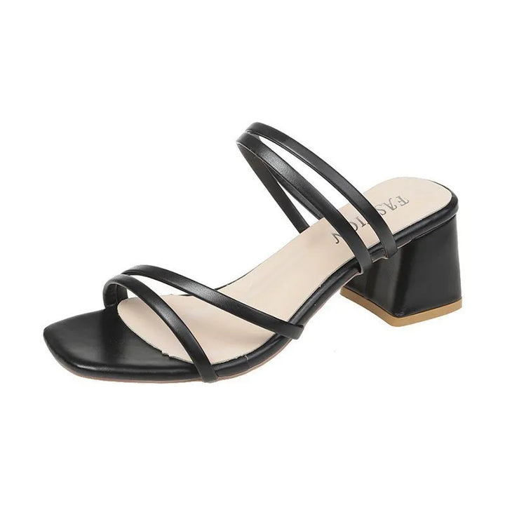Elegante Damen-Sandalen mit hohem Absatz und mehreren Riemen