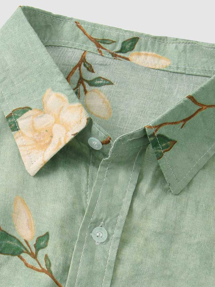 Kurzärmeliges Hemd mit Blumenmuster für Männer