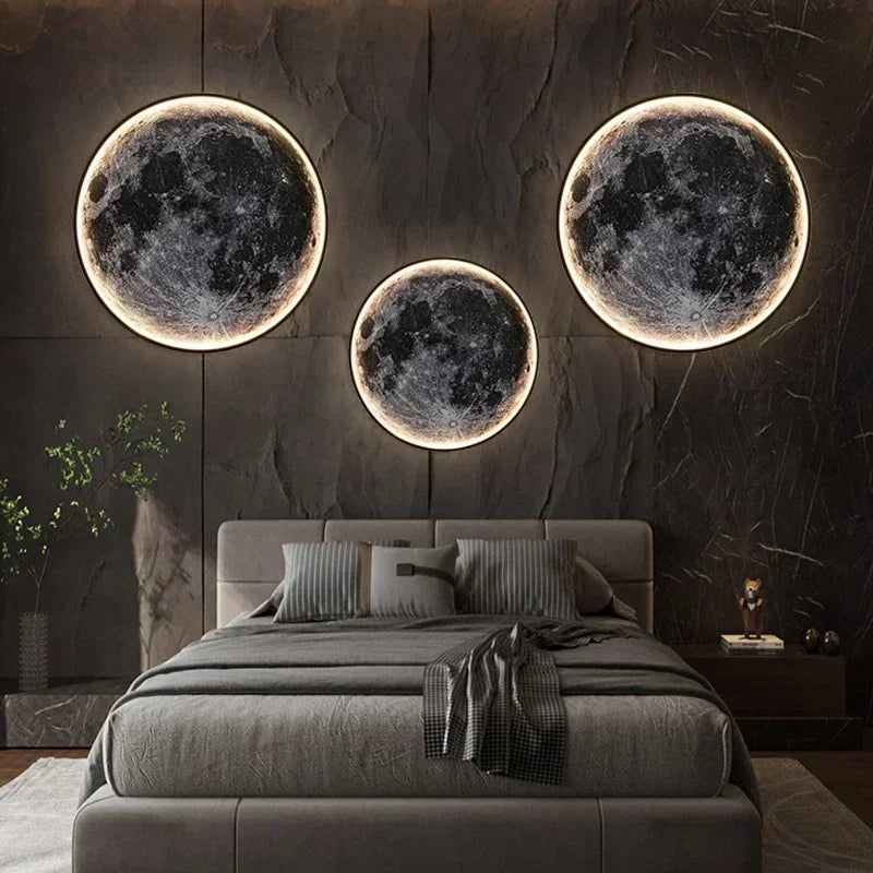 Dekorative LED-Wandleuchte in Mondform