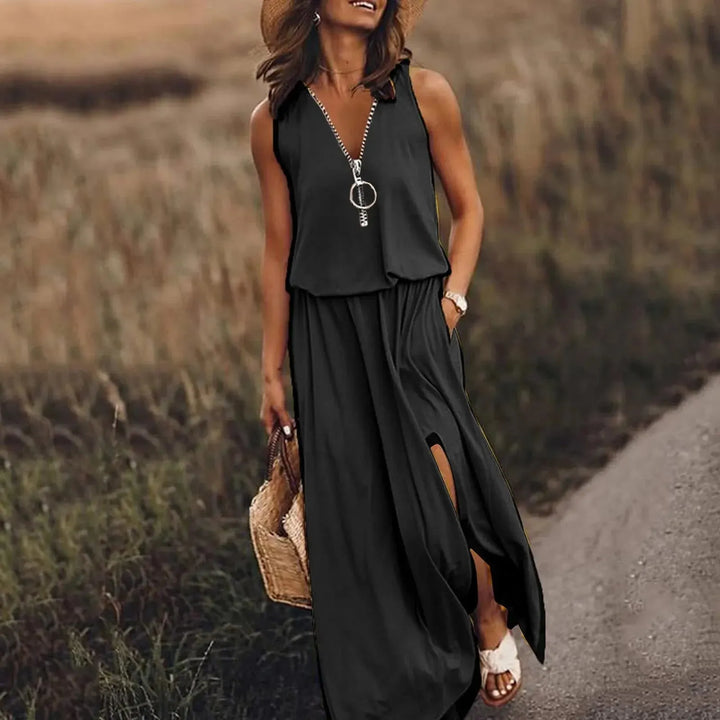 Ärmelloses Sommer-Maxikleid