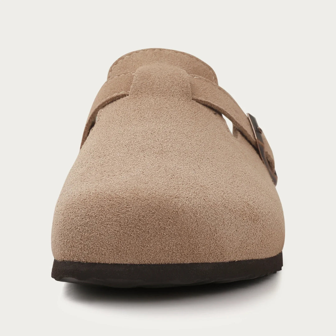 Damen-Sandalen aus Wildleder mit Korksohle