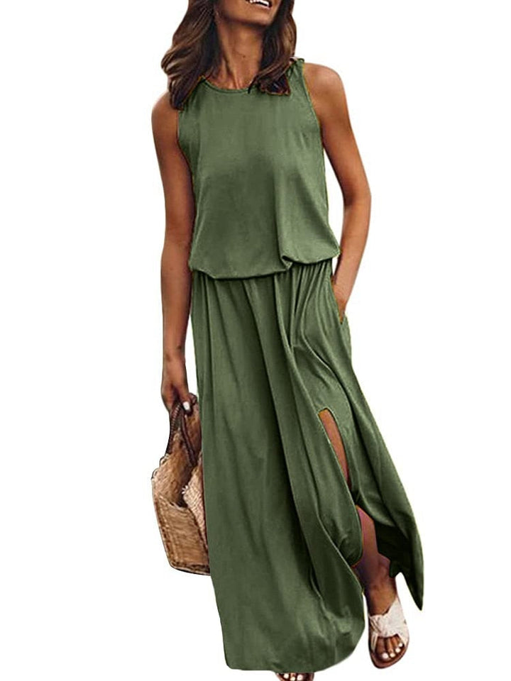 Ärmelloses Sommer-Maxikleid