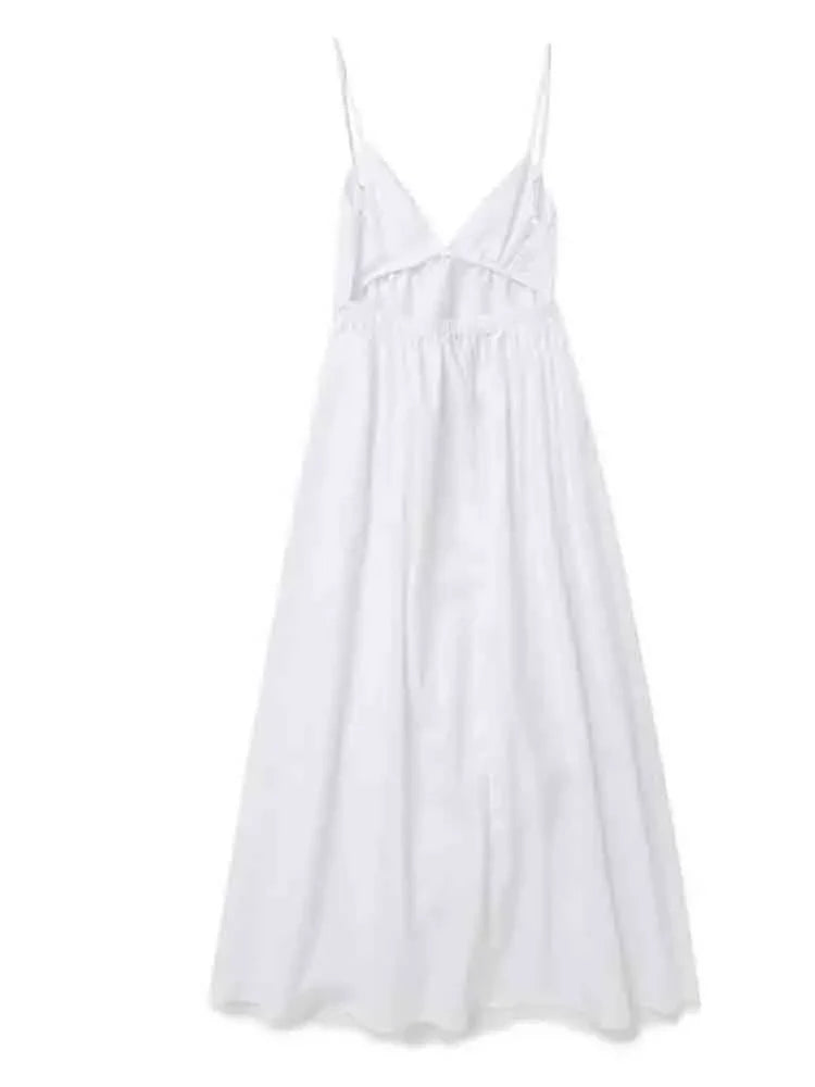 Trägerloses, fließendes Maxikleid