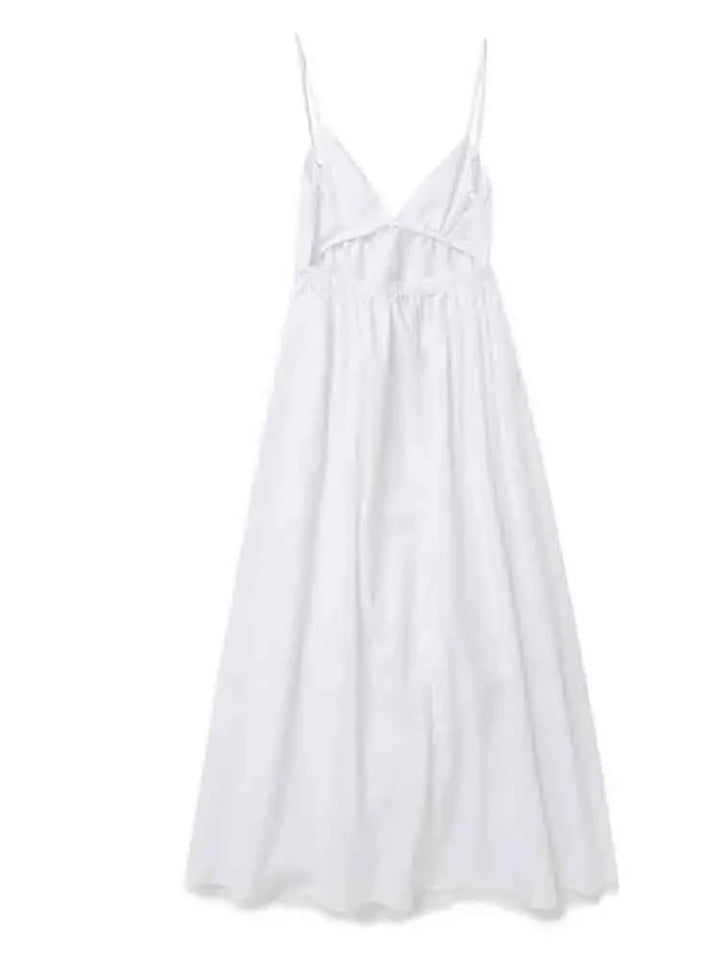 Trägerloses, fließendes Maxikleid