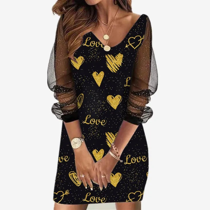 Elegantes Kleid mit Farbverlaufseffekt und transparenten Ärmeln